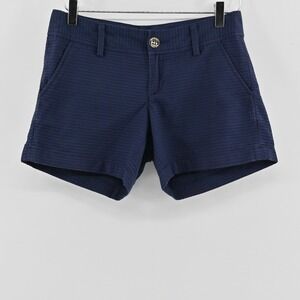 Lilly Pulitzer Callahan Shorts Womens Size 0 Navy Blue 5" Seersucker Nautical